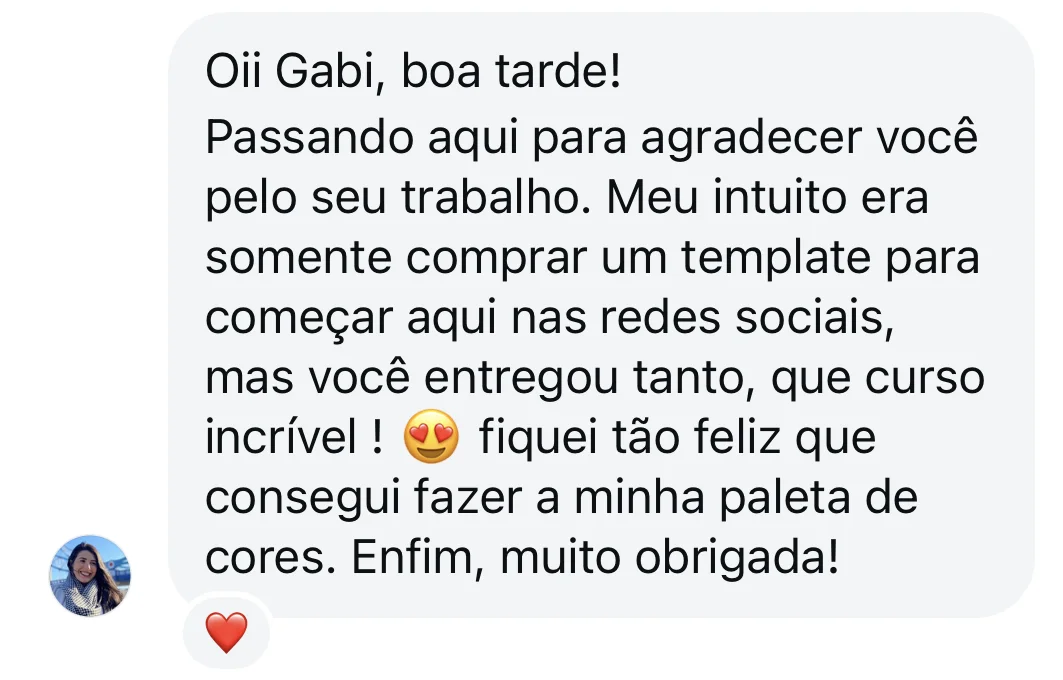 Depoimento — você entregou tanto, que curso incrível